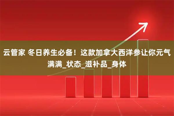 云管家 冬日养生必备！这款加拿大西洋参让你元气满满_状态_滋补品_身体